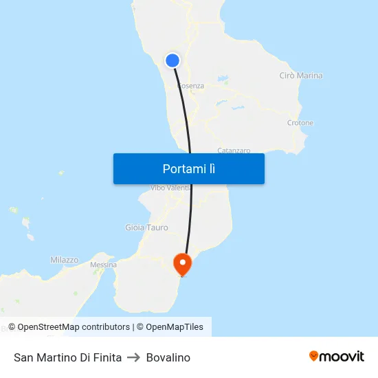 San Martino Di Finita to Bovalino map
