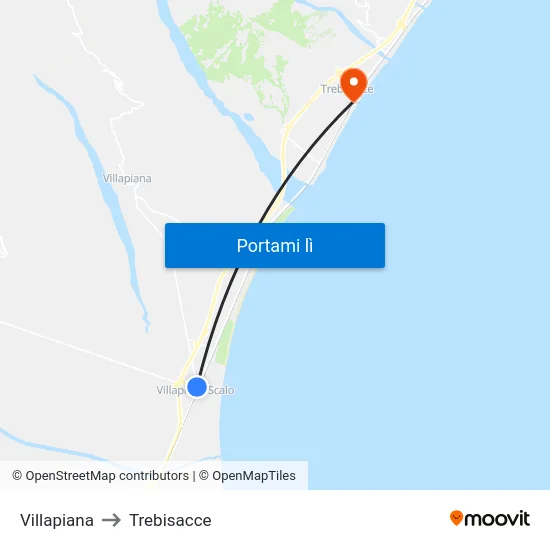 Villapiana to Trebisacce map