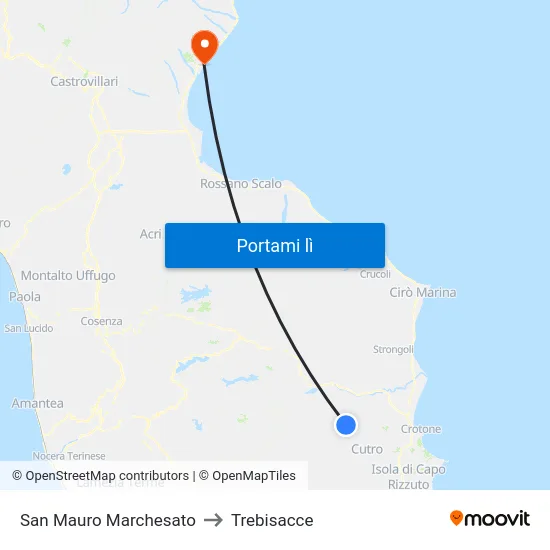San Mauro Marchesato to Trebisacce map