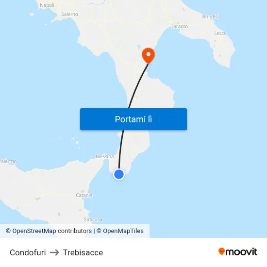 Condofuri to Trebisacce map