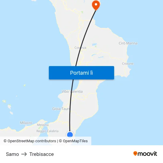 Samo to Trebisacce map