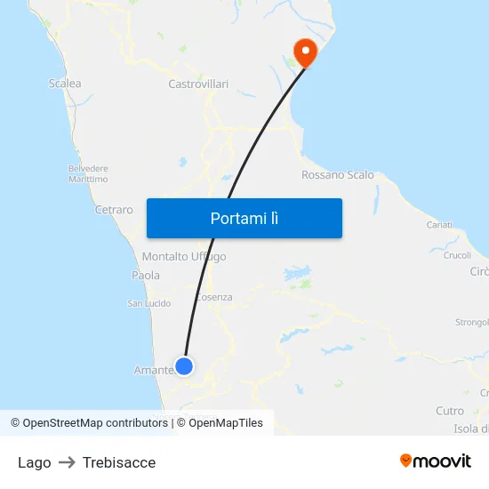 Lago to Trebisacce map