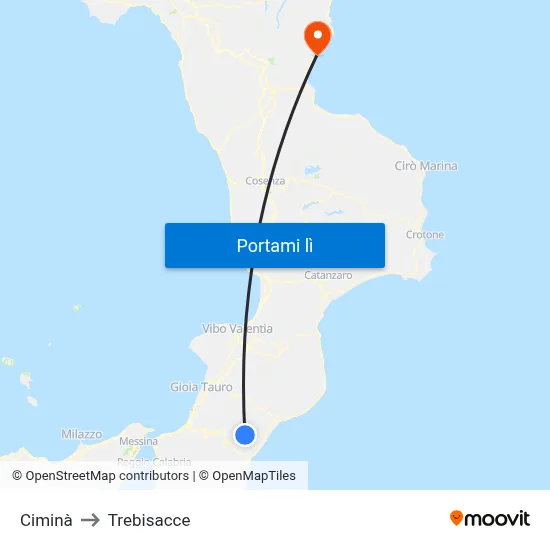 Ciminà to Trebisacce map