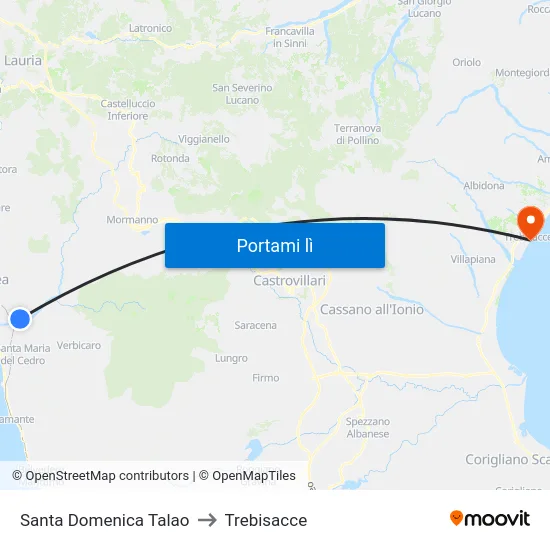 Santa Domenica Talao to Trebisacce map