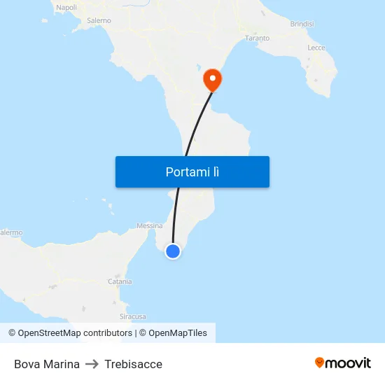 Bova Marina to Trebisacce map