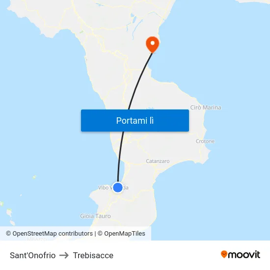 Sant'Onofrio to Trebisacce map
