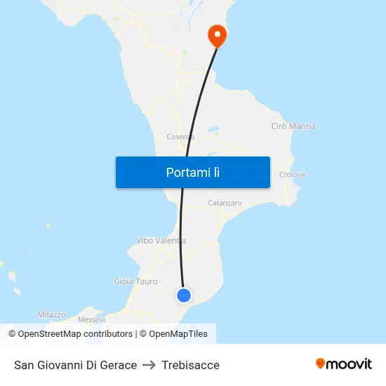 San Giovanni Di Gerace to Trebisacce map