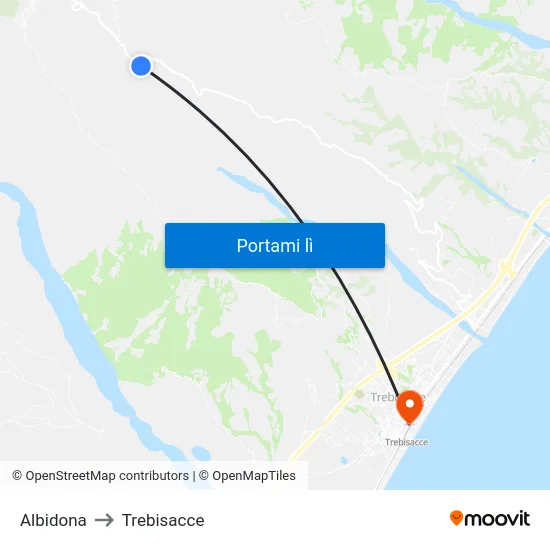 Albidona to Trebisacce map