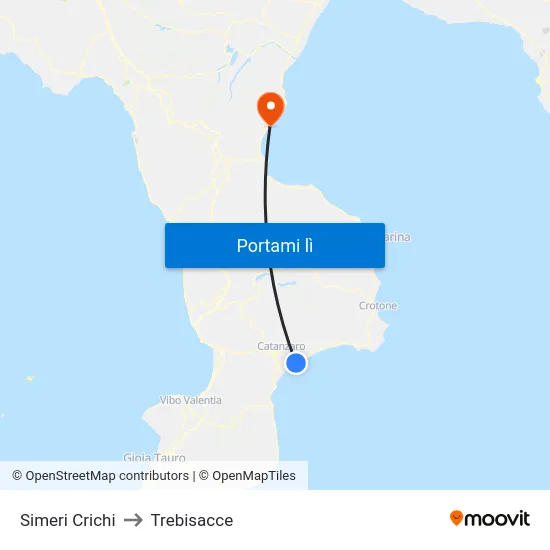 Simeri Crichi to Trebisacce map