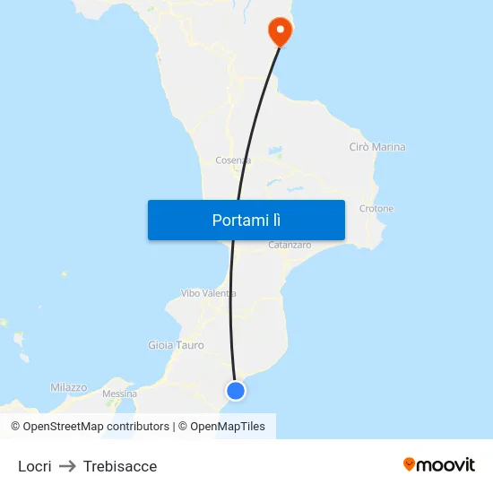 Locri to Trebisacce map