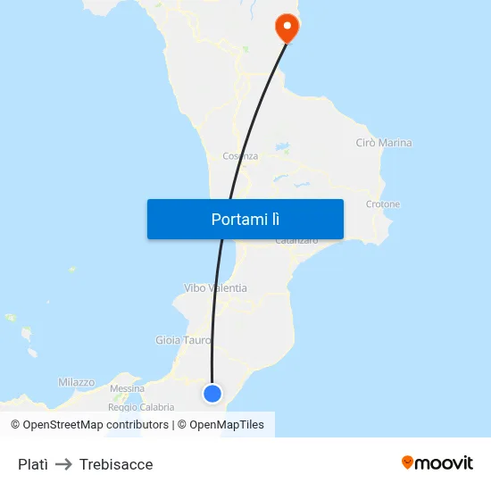Platì to Trebisacce map