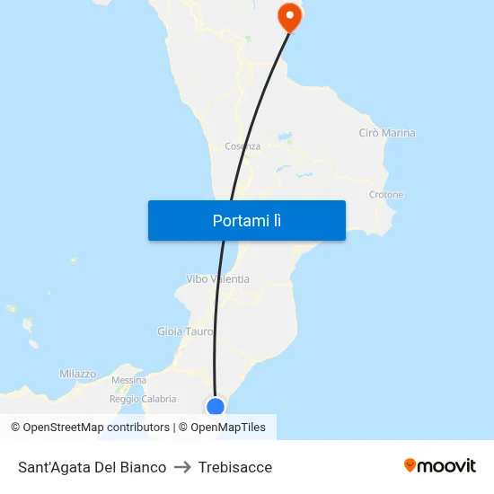 Sant'Agata Del Bianco to Trebisacce map