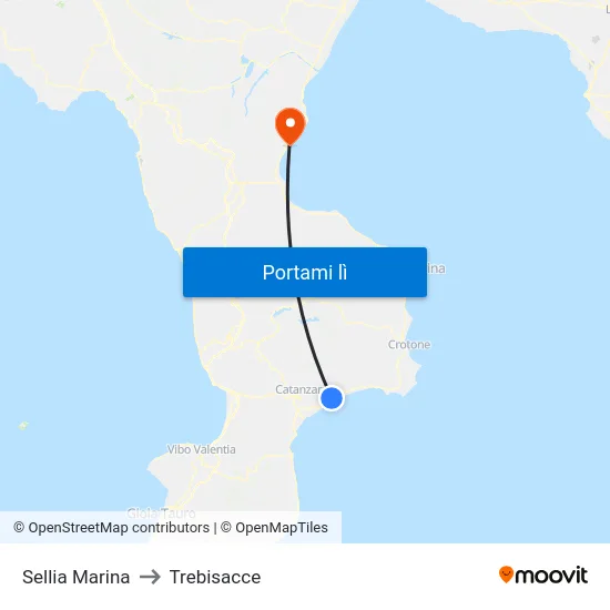 Sellia Marina to Trebisacce map