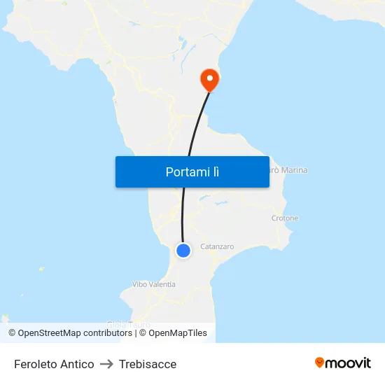 Feroleto Antico to Trebisacce map