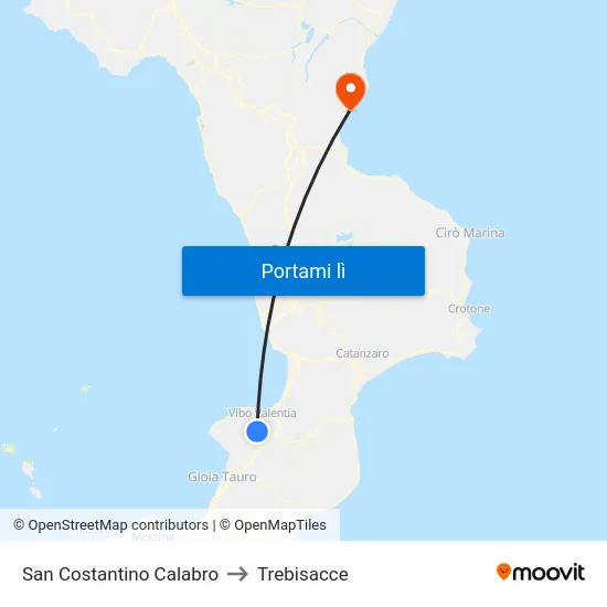 San Costantino Calabro to Trebisacce map