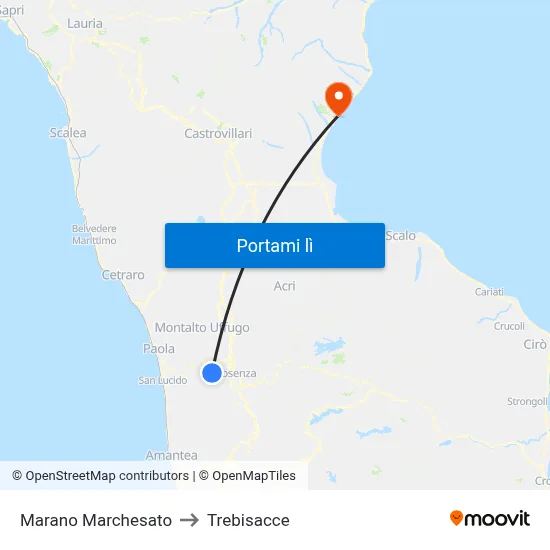 Marano Marchesato to Trebisacce map