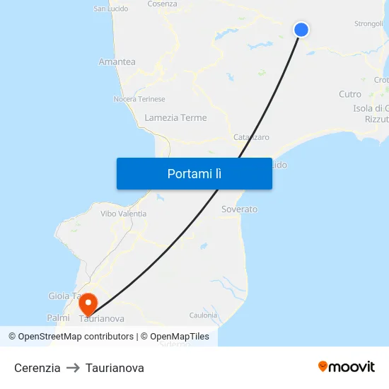 Cerenzia to Taurianova map
