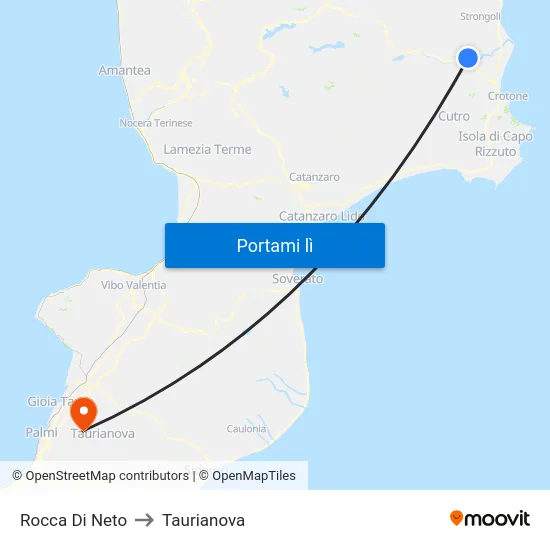 Rocca Di Neto to Taurianova map
