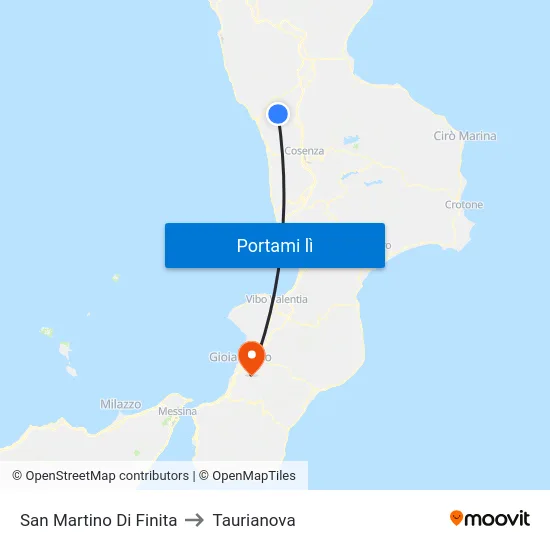 San Martino Di Finita to Taurianova map