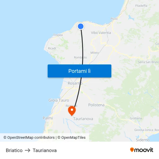 Briatico to Taurianova map