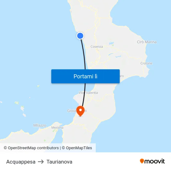 Acquappesa to Taurianova map