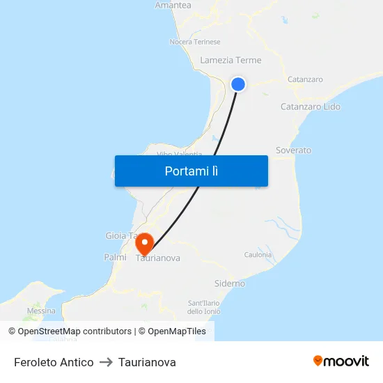 Feroleto Antico to Taurianova map