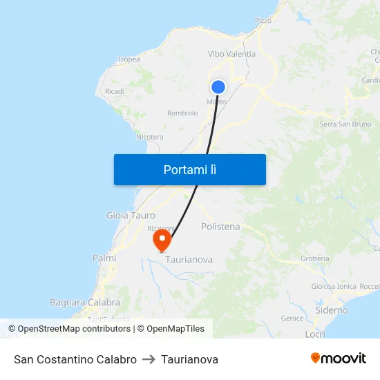 San Costantino Calabro to Taurianova map