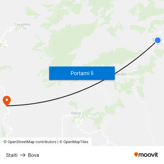Staiti to Bova map