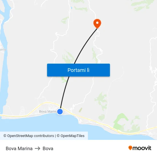 Bova Marina to Bova map