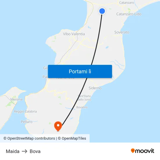 Maida to Bova map
