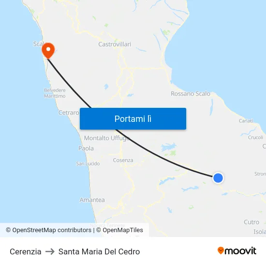 Cerenzia to Santa Maria Del Cedro map