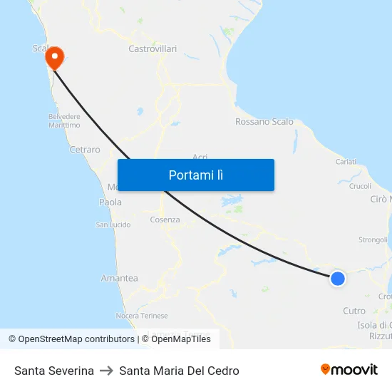 Santa Severina to Santa Maria Del Cedro map