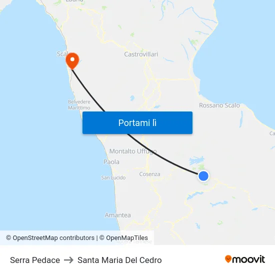 Serra Pedace to Santa Maria Del Cedro map