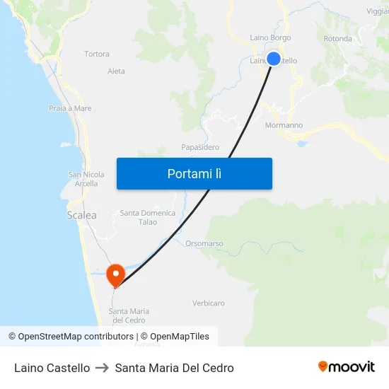 Laino Castello to Santa Maria Del Cedro map