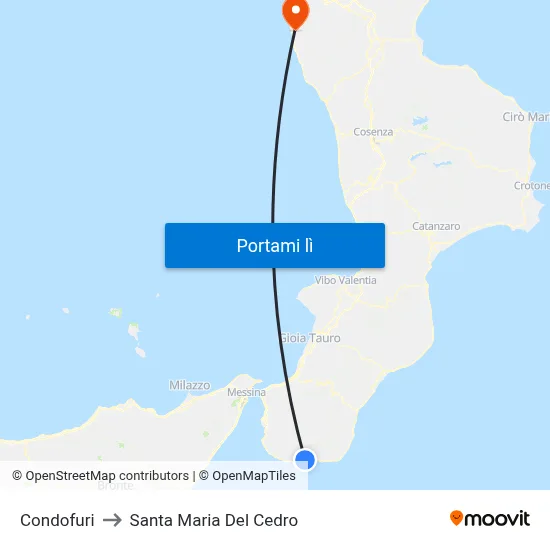 Condofuri to Santa Maria Del Cedro map