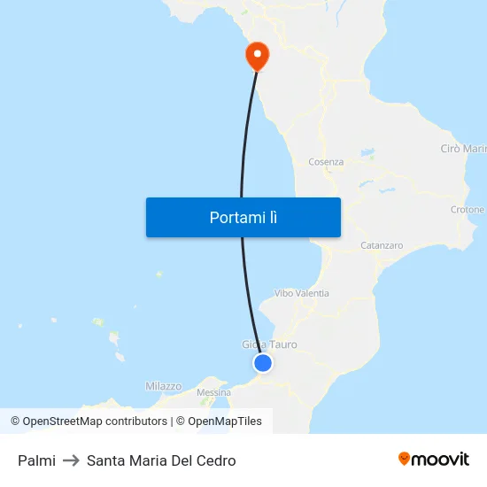 Palmi to Santa Maria Del Cedro map