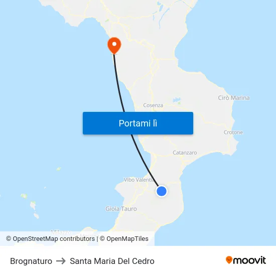 Brognaturo to Santa Maria Del Cedro map