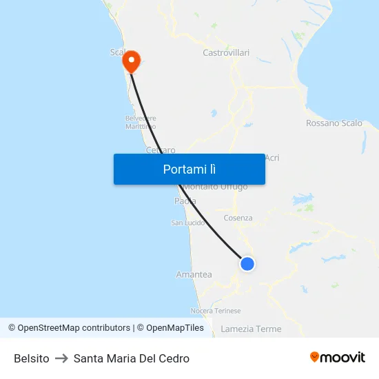 Belsito to Santa Maria Del Cedro map