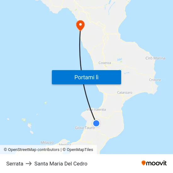 Serrata to Santa Maria Del Cedro map