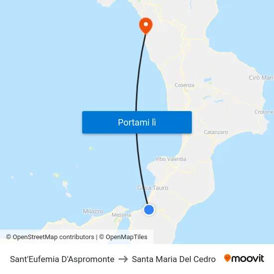 Sant'Eufemia D'Aspromonte to Santa Maria Del Cedro map