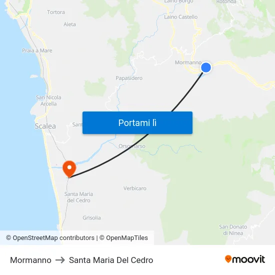 Mormanno to Santa Maria Del Cedro map