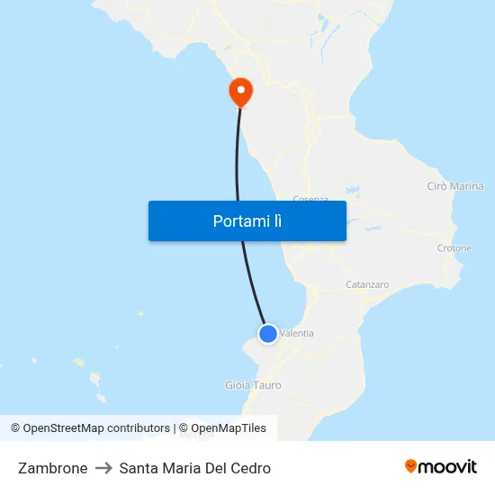 Zambrone to Santa Maria Del Cedro map