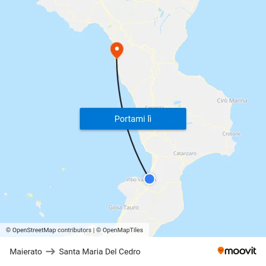 Maierato to Santa Maria Del Cedro map