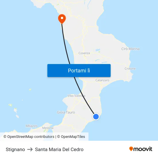 Stignano to Santa Maria Del Cedro map