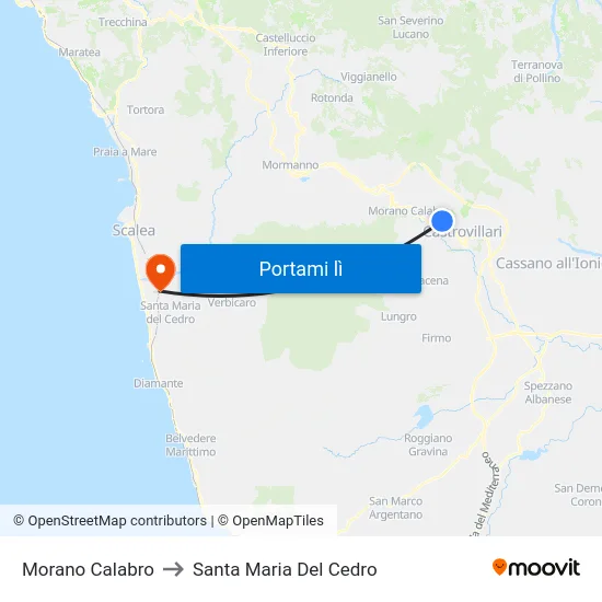 Morano Calabro to Santa Maria Del Cedro map