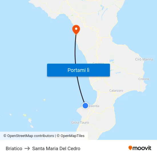Briatico to Santa Maria Del Cedro map