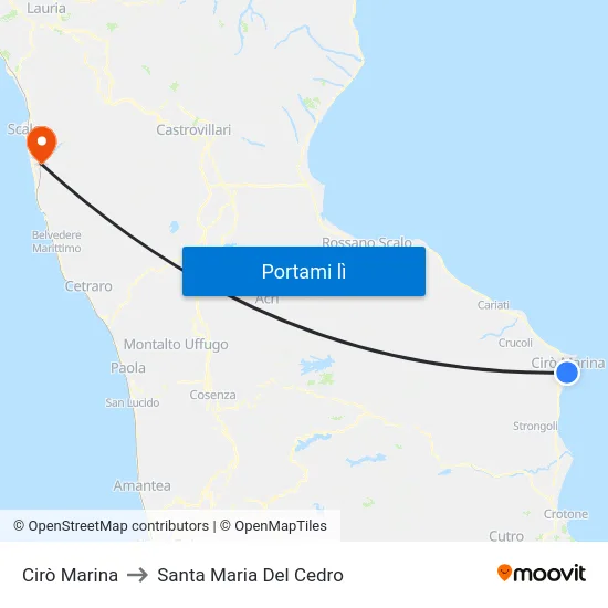 Cirò Marina to Santa Maria Del Cedro map