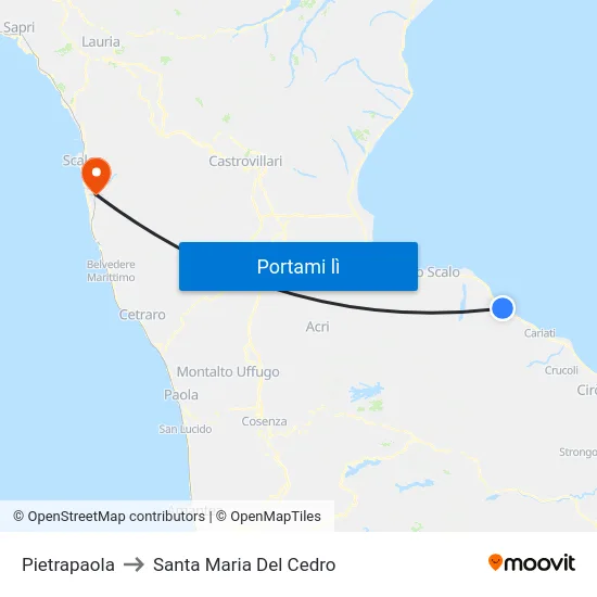 Pietrapaola to Santa Maria Del Cedro map