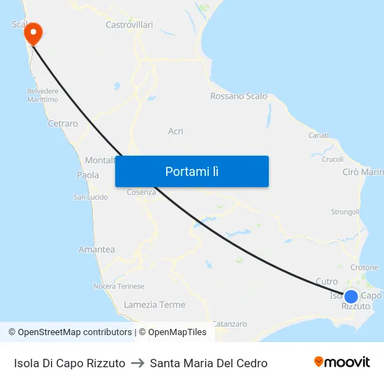 Isola Di Capo Rizzuto to Santa Maria Del Cedro map