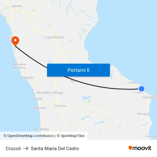 Crucoli to Santa Maria Del Cedro map